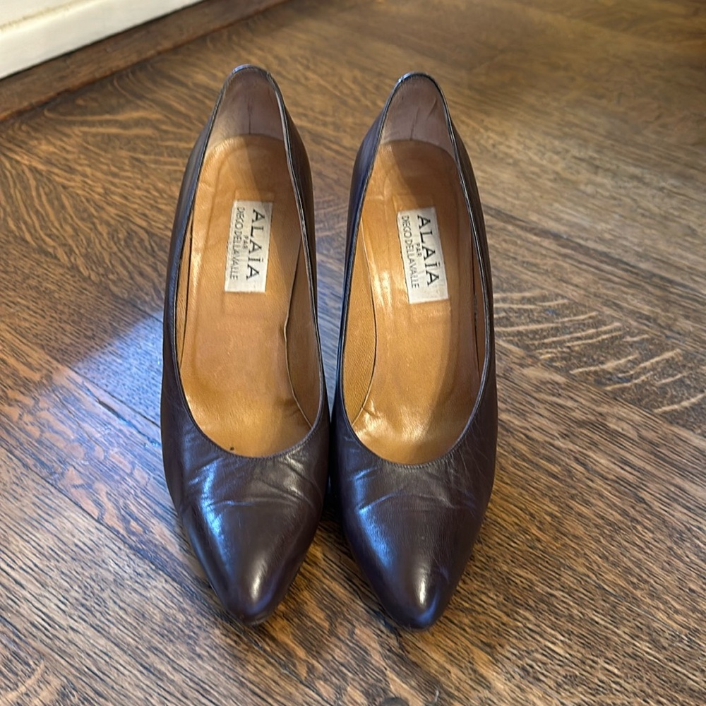 Vintage Alaïa par Diego Dellavalle Dark Brown 4" Heels Size 7.5 Made in Italy